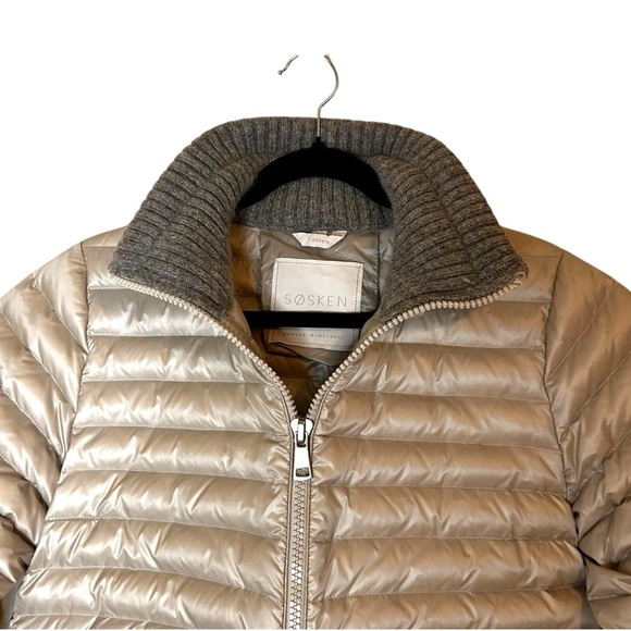 SOSKEN Studio BEV Grey Lightweight Down Puffer Jacket- Size 3/Small- Medium - Picture 5 of 13